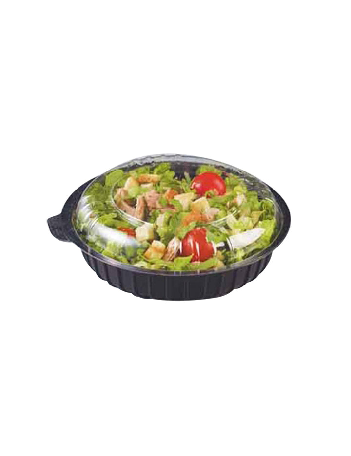 Hotelware ecofusion BLACK PP SALAD CONTAINER WITH TRANSPARENT LID